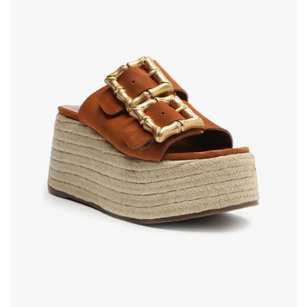 Schutz ENOLA Women's Tan Platform Sandals